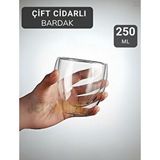 Jet's Home 250 Ml Çift Cidarlı Bardak El Yakmaz Bardak Kahve Bardağı Magnolya Bardağı Beyaz