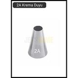Jet's Home 2a Yuvarlak Desen Krema Duyu Büyük Boy Pasta Duyu Paslanmaz Çelik Krema Torbası Ucu 2.4x1.2x3.8 Cm Gri
