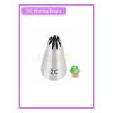 Jet's Home 2C Krema Duyu Cupcake Pasta ve Tart Süsleme Ucu Büyük Paslanmaz Çelik 2.5x1.4x3.9 cm