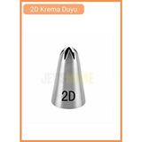 Jet's Home 2d Kapalı Yıldız Desen Krema Duyu Büyük Boy Pasta Duyu Paslanmaz Çelik Krema Torbası Ucu 2.5x1.3x4.4 Cm Gri