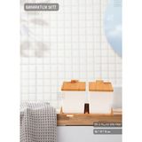 Jet's Home 2’li Bambu Renk Baharatlık Seti Plastik Kaşıklı Baharatlık Bpa Free - Kahverengi - 1 lt