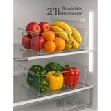 Jet's Home 2\'li Buzdolabı Içi Düzenleyici Saklama Organizeri Bpa Free Düzenleyici Darbeye Dayanıklı 28X19X9 cm - Şeffaf