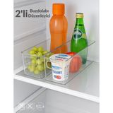 Jet's Home 2\'li Buzdolabı Içi Düzenleyici Saklama Organizeri Bpa Free Düzenleyici Darbeye Dayanıklı 29X11X9 cm - Şeffaf