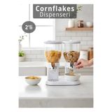 Jet's Home 2’li Cornflakes Dispenseri 7 L Çift Hazneli Müsli Granola Kuruyemiş Kahvaltı Tahılları Sunum Aparatı