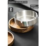 Jet'S Home 2’Li Set Küllük 8 Cm Paslanmaz Çelik Kül Tablası Sigara Küllüğü