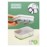 Jet's Home 2Li Set Mini Buz Kalıbı Silikon Buzluk 6 Bölmeli Kare Desenli Buz Küpü Yeşil-Gri Bpa Free