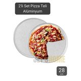 Jet's Home 2Li Set Pizza Tepsisi Alüminyum Pizza Teli Lahmacun Tepsisi 33 Cm