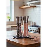 Jet's Home 2\'li Set Profesyonel Tuz Ve Karabiber Değirmeni – 19 Cm Cam Gövdeli Paslanmaz Çelik Şeffaf