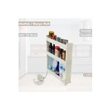 Jet’s Home 3 Katlı Beyaz Mutfak Rafı Tekerlekli Organizer Dar Banyo Düzenleyici