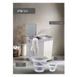 Jet's Home 3'Lü Banyo Seti Çamaşır Sepeti Katlanır Kova Katlanır Maşrapa Bpa Free