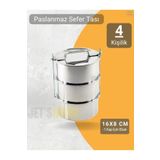 Jet'S Home 3’Lü Sefer Tası 16X8 Cm Yemek Taşıma Kabı Paslanmaz Çelik No:3
