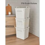 Jet's Home 3’lü Set Soğanlık Sepet Havalandırmalı Erzak Kutusu Bpa Free Sebzelik Saklama Kutusu Beyaz 90 Lt