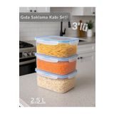 Jet's Home 3'lü Vakumlu Saklama Kabı Seti Hava Almaz BPA Free Kilitlenebilir Gıda Erzak Kabı 1,9 L