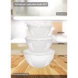 Jet's Home 3’lü Yuvarlak Saklama Kabı Seti Hava Geçirmez Bpa Free Beyaz