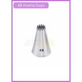Jet's Home 4b Açık Yıldız Desen Krema Duyu Büyük Boy Pasta Duyu Paslanmaz Çelik Krema Torbası Ucu 2.5x1.2x3.8 Cm Gri