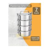 Jet's Home 4'lü Sefer Tası 18x9 Cm Yemek Taşıma Kabı Paslanmaz Çelik No:4