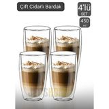 Jet's Home 4’lü Set Büyük Çift Cidarlı Bardak 450 ML