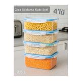 Jet's Home 4'lü Vakumlu Saklama Kabı Seti Hava Almaz BPA Free Kilitlenebilir Gıda Erzak Kabı 2.5 L