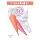 Jet's Home 50'li Kullan At Krema Torbası Cupcake, Pasta ve Ekler Süsleme İçin