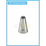 Jet's Home 5ft Açık Yıldız Desen Krema Duyu Büyük Boy Pasta Duyu Paslanmaz Çelik Krema Torbası Ucu 3.0x1.4x4.8 Cm Gri