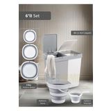 Jet's Home 6'lı Banyo Seti Çamaşır Sepeti Katlanır Badya Katlanır Kova Katlanır Maşrapa Bpa Free