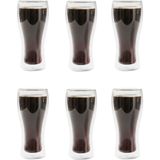 Jet's Home 6\'lı Meşrubat Bardağı Seti Çift Cidarlı Bira Bardağı 420 ml - Bulaşık makinesinde yıkanmaz - Şeffaf