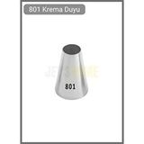 Jet's Home 801 Yuvarlak Desen Krema Duyu Büyük Boy Pasta Duyu Paslanmaz Çelik Krema Torbası Ucu 2.4x6.5x4.5 Cm Gri