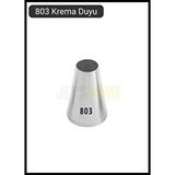 Jet's Home 803 Yuvarlak Desen Krema Duyu Büyük Boy Pasta Duyu Paslanmaz Çelik Krema Torbası Ucu 2.4x0.9x4.5 Cm Gri