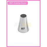 Jet's Home 807 Yuvarlak Desen Krema Duyu Büyük Boy Pasta Duyu Paslanmaz Çelik Krema Torbası Ucu 3.5x1.6x5.2 Cm Gri