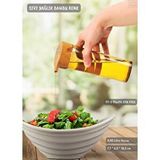 Jet's Home Bambu Renk Sıvı Yağdanlık Plastik Yağ Şişesi Dokunmatik Yağlık 0,45 Litre Bpa Free Şeffaf