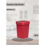 Jet’s Home Banyo Çöp Kovası 18 Lt Temassız Çöp Kutusu Kırmızı - 1 Adet