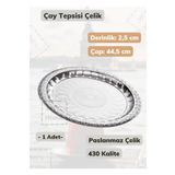 Jet'S Home Çelik Çay Tepsisi 44,5 Cm Paslanmaz Çelik Tepsi