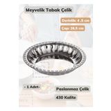 Jet's Home Çelik Meyvelik Tabak 26,5 Cm Paslanmaz Çelik Tabak