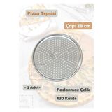 Jet'S Home Çelik Pizza Tepsisi 28 Cm Paslanmaz Çelik Tepsi