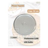 Jet'S Home Çelik Pizza Tepsisi 32 Cm Paslanmaz Çelik Tepsi