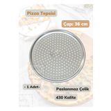 Jet'S Home Çelik Pizza Tepsisi 36 Cm Paslanmaz Çelik Tepsi