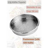 Jet's Home Çiğ Köfte Tepsisi 36 Cm Paslanmaz Çelik Gri