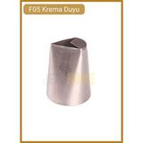 Jet's Home F05 Kalp Desen Krema Duyu Büyük Boy Pasta Duyu Paslanmaz Çelik Krema Torbası Ucu 3.6x2.3x4.0 Cm Gri