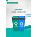 Jet's Home Geri Dönüşüm Kutusu Cam Kağıt Geri Dönüşüm Kovası Yeşil Mavi 80 Litre