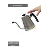 Jet's Home Kapaklı Demlik Paslanmaz Kahve Demliği İndüksiyon Uyumlu Çelik Küçük Boy Demlik İnox 800 Ml