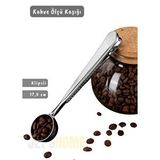 Jet's Home Klipsli Kahve Ölçü Kaşığı Paslanmaz Çelik Kahve Taze Saklama Çözümü 17,5 Cm Beyaz