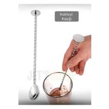 Jet's Home Kokteyl Kaşığı Paslanmaz Barista Kaşığı Pratik Barmen Kaşığı Çelik 30 Cm