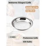 Jet’s Home Makarna Süzgeci 28 cm Paslanmaz Çelik Süzgeç Ince - 1 Adet