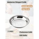 Jet’s Home Makarna Süzgeci 31 cm Paslanmaz Çelik Süzgeç Ince - 1 Adet