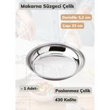 Jet’s Home Makarna Süzgeci 33 cm Paslanmaz Çelik Süzgeç Ince - 1 Adet