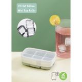 Jet's Home Mini Buz Kalıbı Silikon Buzluk 6 Bölmeli Kare Desenli Buz Küpü Yeşil Bpa Free - 350 ml