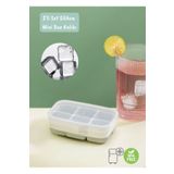 Jet'S Home Mini Buz Kalıbı Silikon Buzluk 6 Bölmeli Kare Desenli Buz Küpü Yeşil Bpa Free