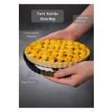 Jet's Home Orta Boy Tart Kalıbı Çıkartılabilir Tabanlı Turta Kalıbı Karbon Çelik Kek Kalıbı 13 cm