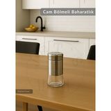 Jet's Home Paslanmaz Baharatlık Cam Bölmeli Çelik Biberlik 11x5,5 cm
