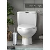 Jet's Home Paslanmaz Tuvalet Fırçası Mikro Wc Klozet Fırçası Krom Gri